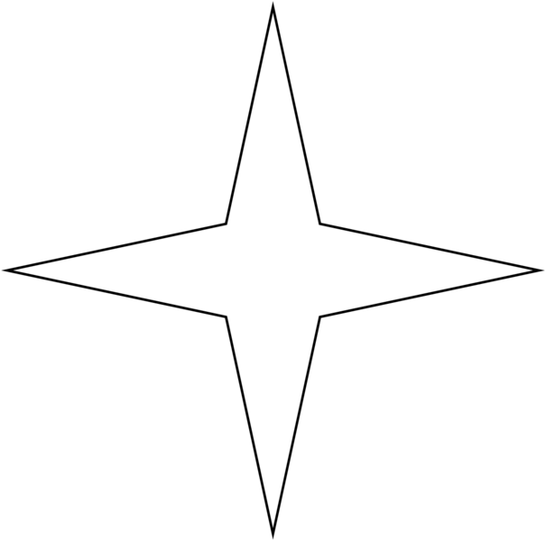 Four Point Star Vector Library Download Rr Collections - White 4 Point Star (605x600)