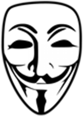 Mask Clipart Black And White - Anonymous Mask Png (420x420)