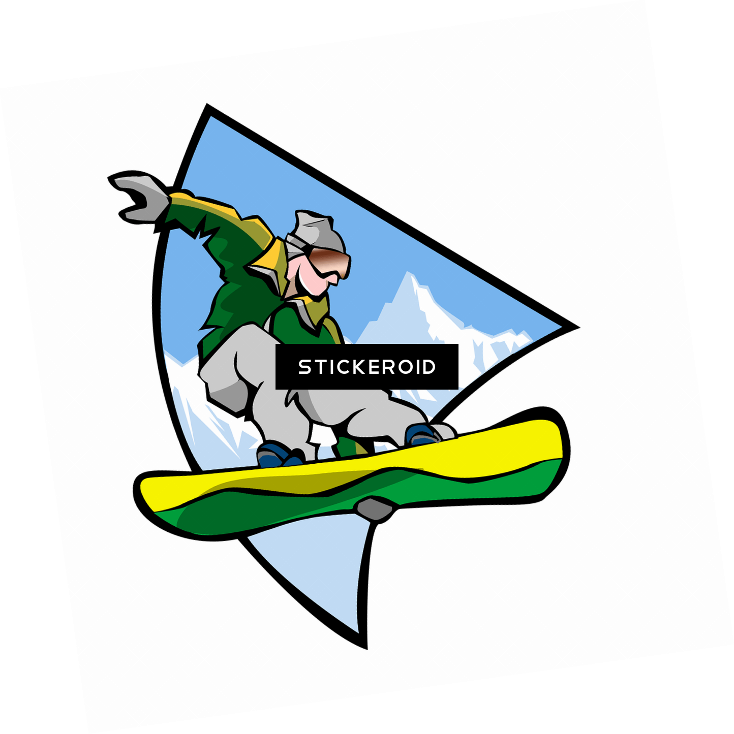 Sports Man Snowboarding - Illustration (1444x1445)