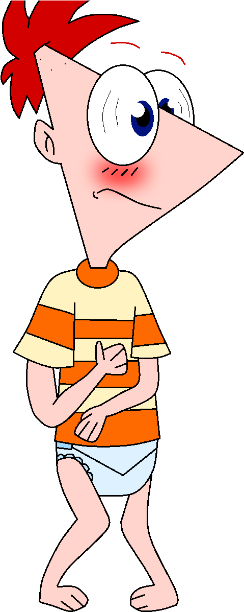 Diapers Clipart Diaper Change - Phineas In Diapers (600x1200)