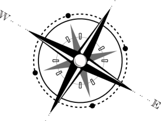 Compass Clipart Transparent Background - Architectural North Point Symbol (640x480)