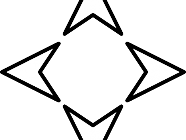 Compass Clipart Plain - 4 Direction Arrows Png (640x480)