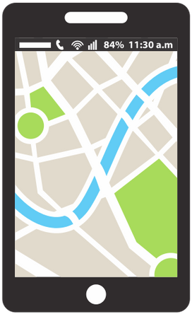 Gps Map App On Smartphone Screen - Geofencing Mobile Marketing (502x550)