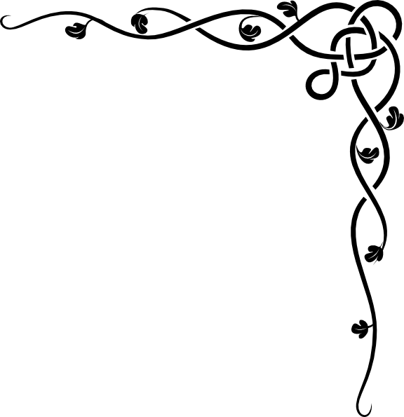 Celtic Clipart Filigree - Top Right Corner Border (576x595)