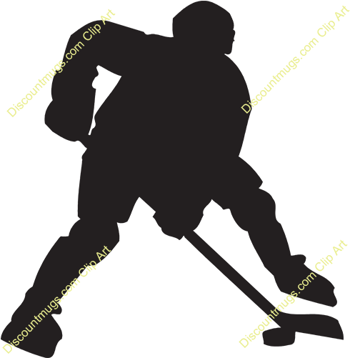 Clipart 11733 Hockey Player Mugs T Shirts Picture Clipart - Hockey Player Template (500x500)