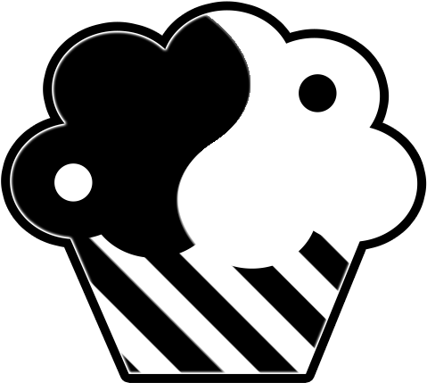 Cupcake Black And White Cupcake Clipart Black And White - Yin Yang Cupcake (479x429)
