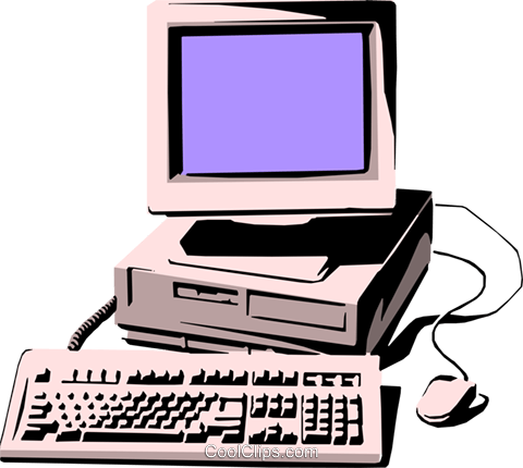 Personal Computer Royalty Free Vector Clip Art Illustration - Computer And Mouse (480x430)