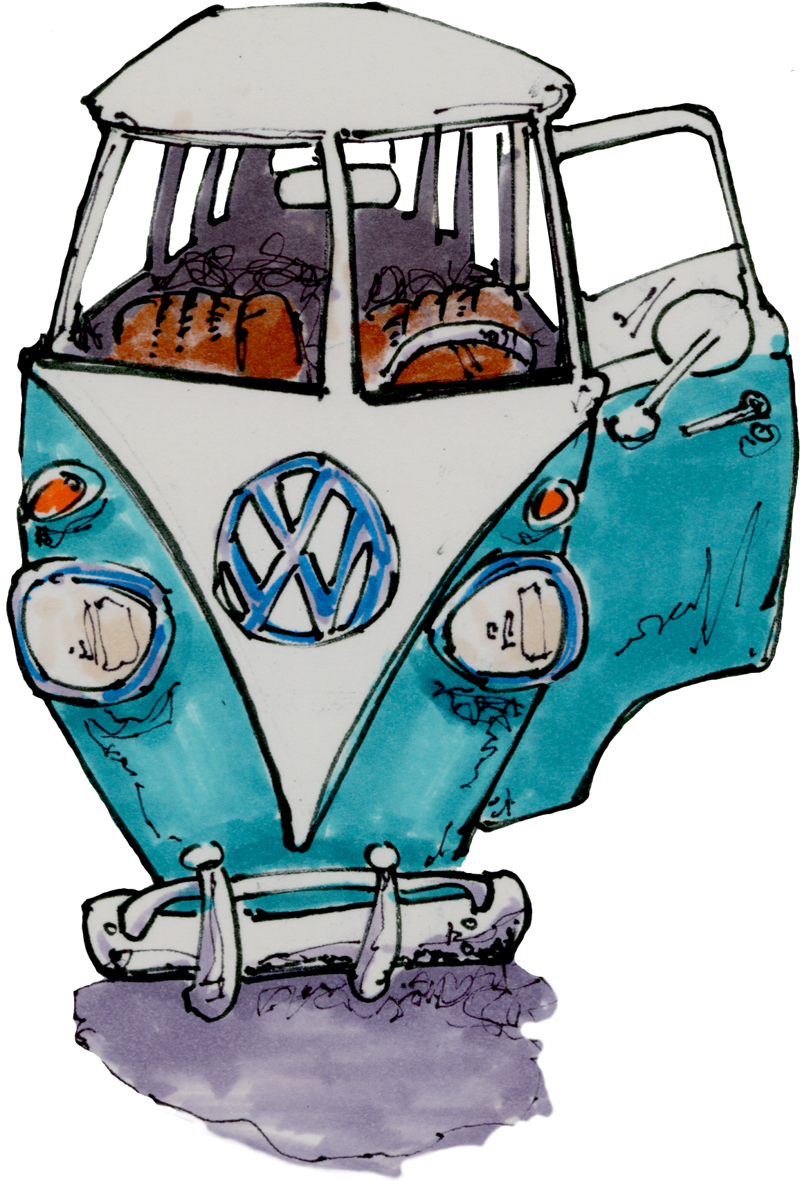 Series Of Vw Bus Sketches - Series Of Vw Bus Sketches (1174x1726)