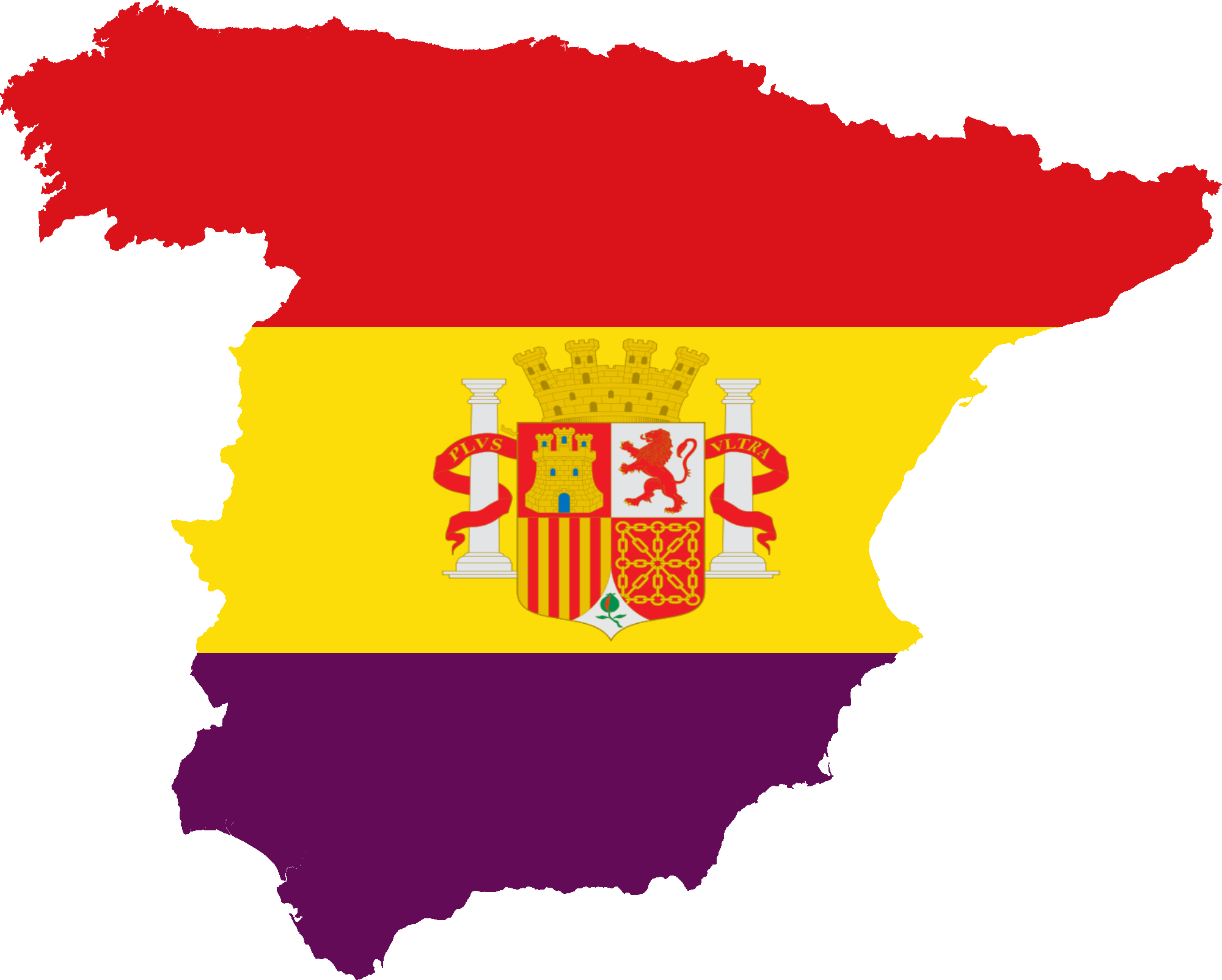 Flag Map Of The Spanish Republic - Spanish Republic Flag Map (2000x1604)