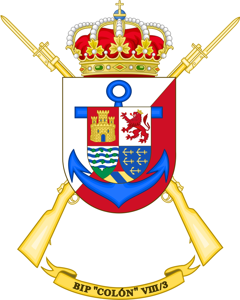 Coat Of Arms Of The 8th Spanish Legion Flag Colón - Santiago Spain Coat Of Arms (814x1024)