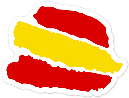 Car & Motorbike Stickers - Bandera España Trazos Png (490x372)