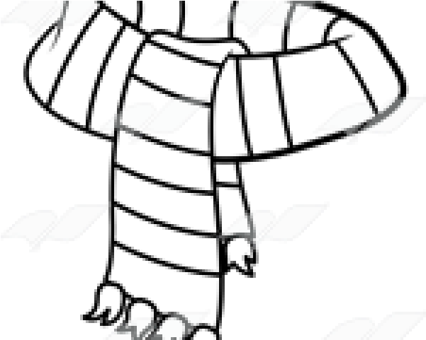 Scarf Clipart Stripy - Clipart Long Scarf Black And White (640x480)