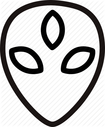 Alien Outline Png (422x512)