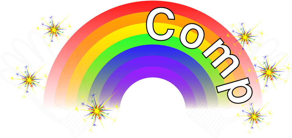 Rainbowjazzhands - Rainbow With Sparkles Png (958x461)