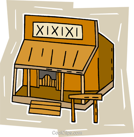 Western Saloon Royalty Free Vector Clip Art Illustration - Illustration (469x480)