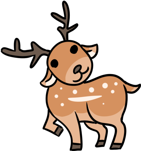 What Is Main Idea For Cunning Fox And The Clever Stork - การ์ตูน กวาง Png (469x500)