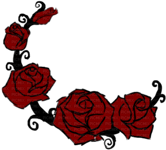 Gothic - Rose On A Vine Png (400x317)
