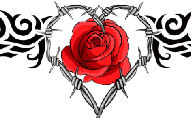 Gothic Tattoos Clipart Gothic - Barb Wire Heart Tattoo (640x480)
