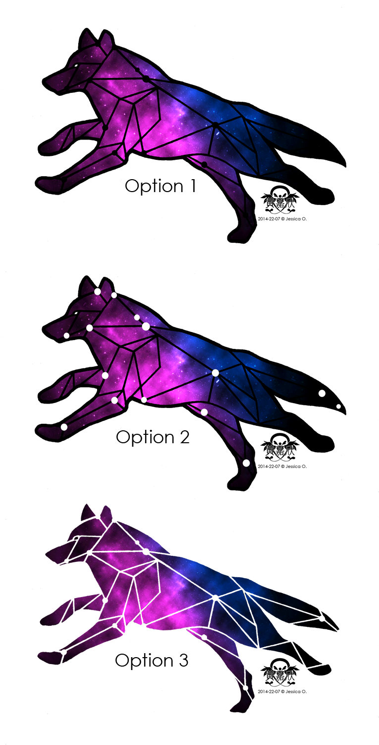 Geometric Galaxy Wolf Tattoo Design Based Off The Actual - Lupus Constellation Tattoo (800x1500)