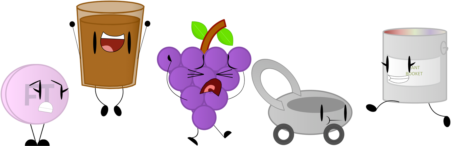 Ft, Cola Cup, Grapes, Mower, Paint Can By Ttnofficial - Cartoon (1574x508)