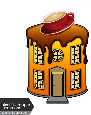 Coffee Cup Paint Can House Graphic By Angela Hobbs - Illustration (456x456)