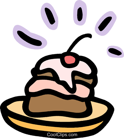 Tasty Dessert With Cherry On Top Royalty Free Vector - Tasty Dessert With Cherry On Top Royalty Free Vector (429x480)