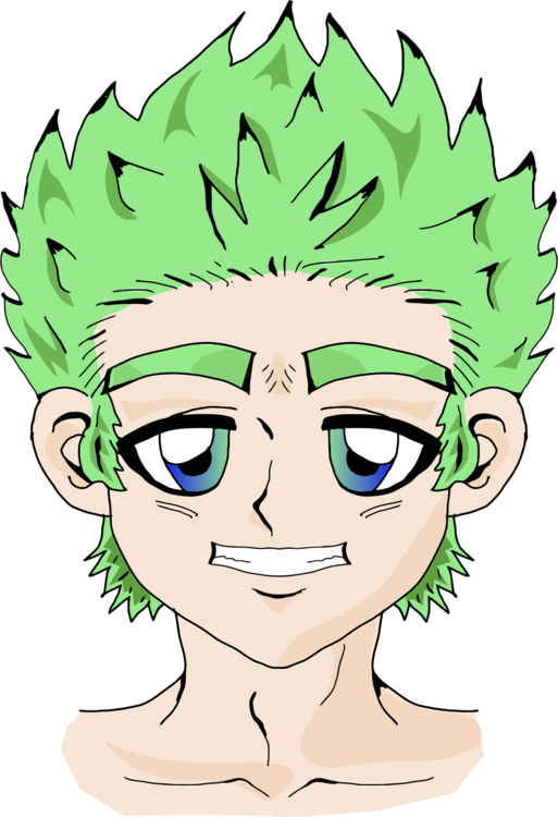 513 X 750 6 - Green Anime Boy Transparent (513x750)