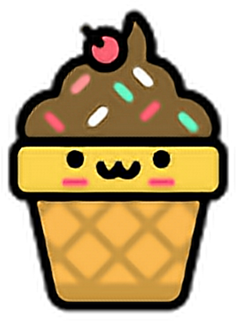 Icecream Sticker - Transparent Kawaii Ice Cream (1024x881)