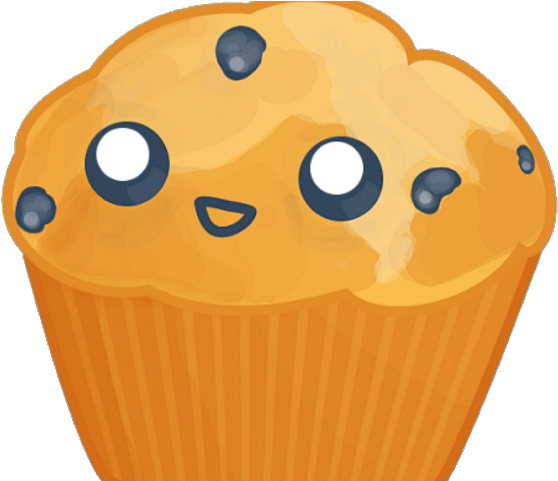 Blueberry Muffin Clipart Kawaii - Cute Blueberry Muffin (640x480)