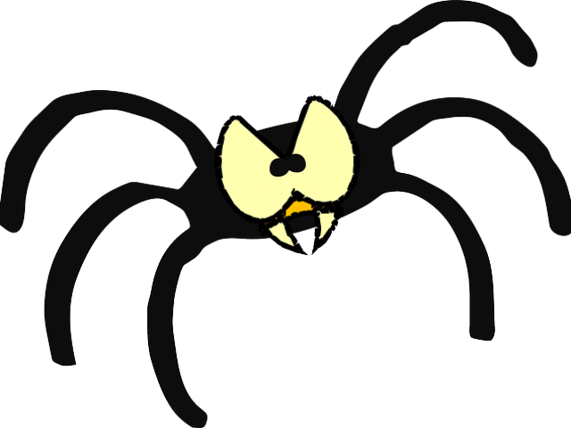 Fangs Clipart Spider Fang - Scary Spider Clip Art (640x480)