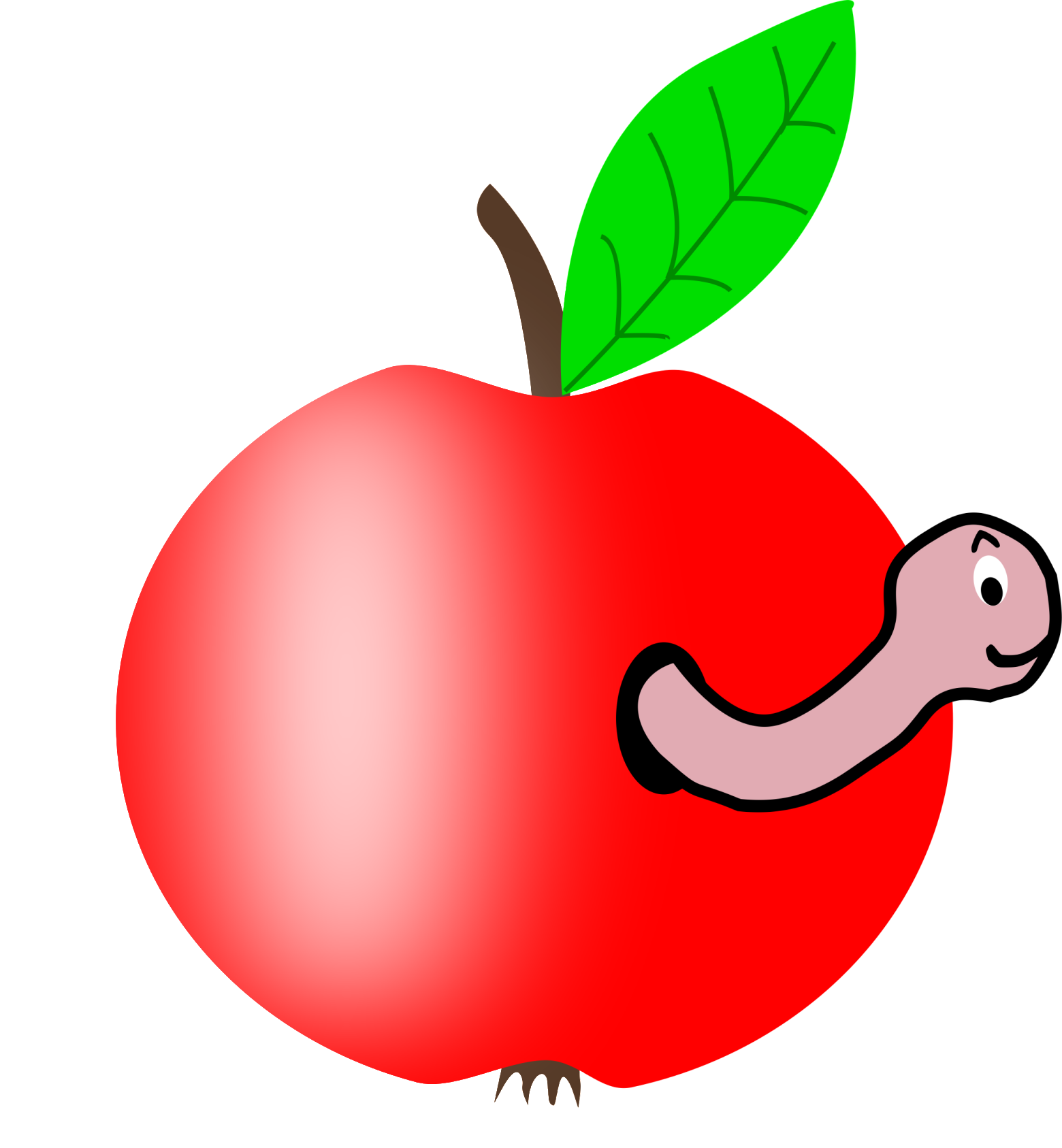 Coloriage Pomme Ver Imprimer - Apple With A Worm (1560x1687)