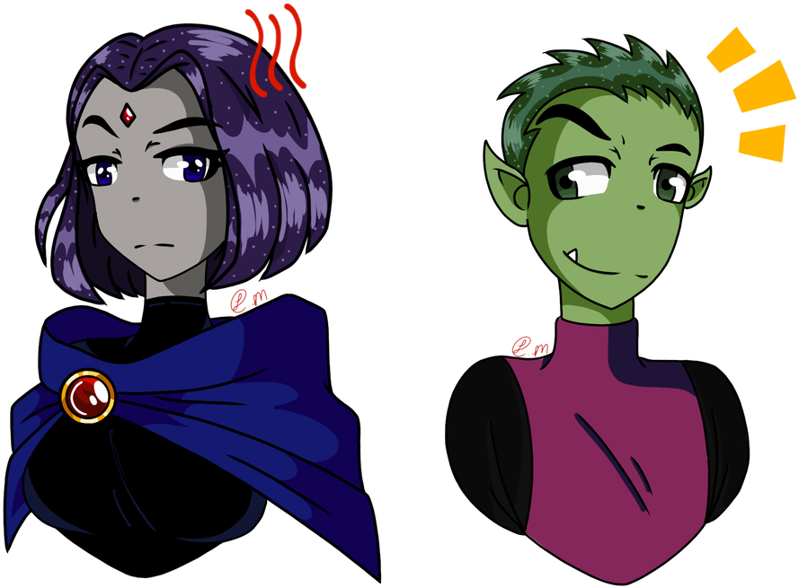 Raven X Beast Boy Teen Titans Drawn By Me By Fnafanimeart112 - Teen Titans Raven X (1024x768)