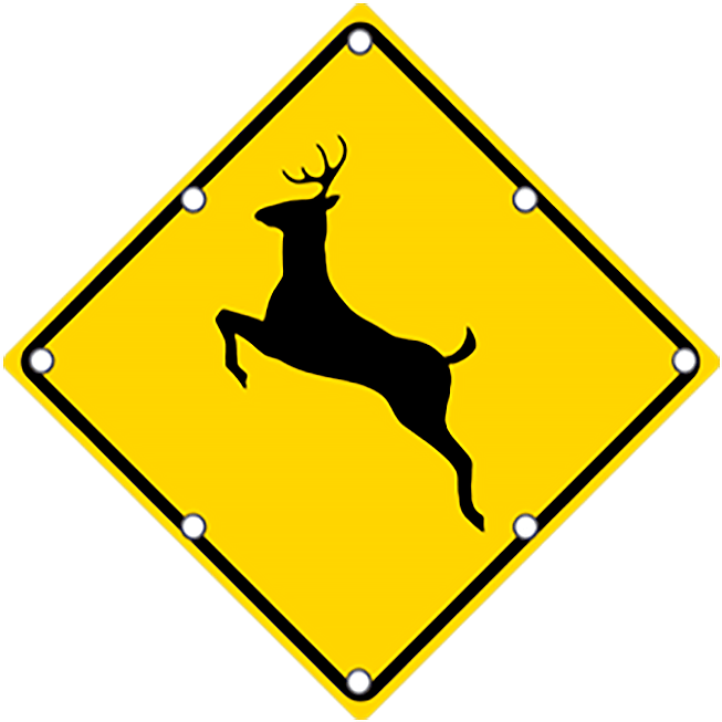 Ts40 Flashing Deer Crossing Sign Day - Traffic Signs For Animals (768x768)