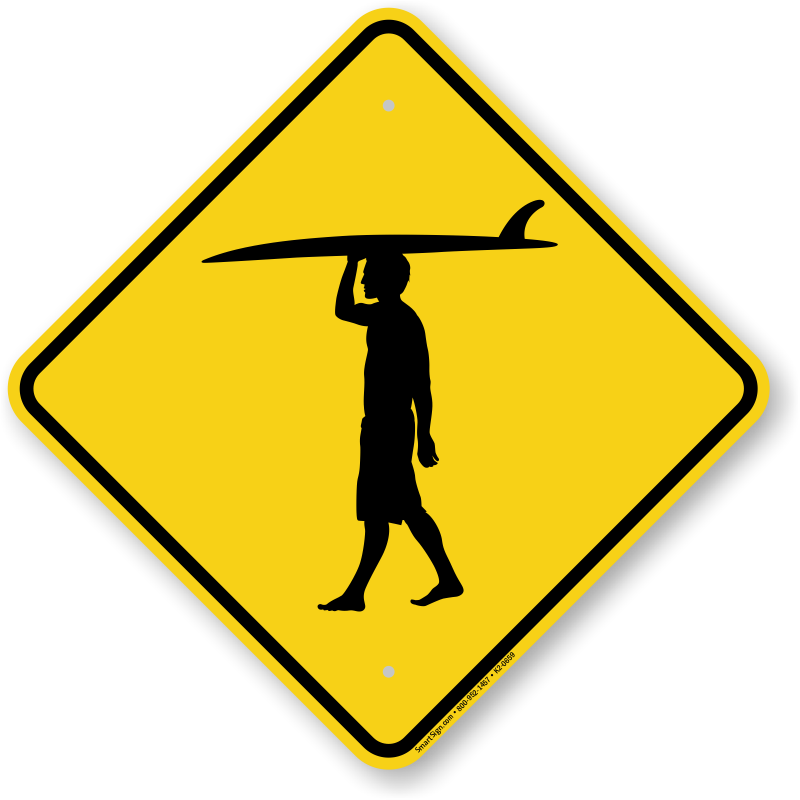 Boy Surfer Symbol Crossing Sign - สัญลักษณ์ อ วัจ น ภาษา (800x800)