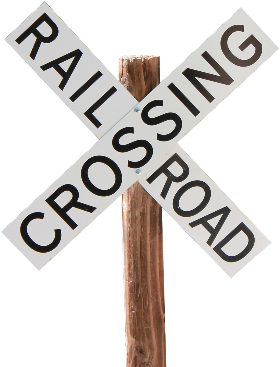 Railroad Crossing Sign Train Railway - Railroad Crossing Sign Png (1096x1280)