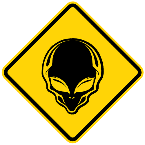 Alien Crossing Sign - Road Signs Transparent Png (500x500)