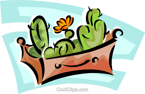 Plants Growing In A Box Royalty Free Vector Clip Art - Illustration (480x311)