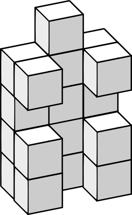 Three-dimensional Space Cube Square Angle - Clip Art (459x749)