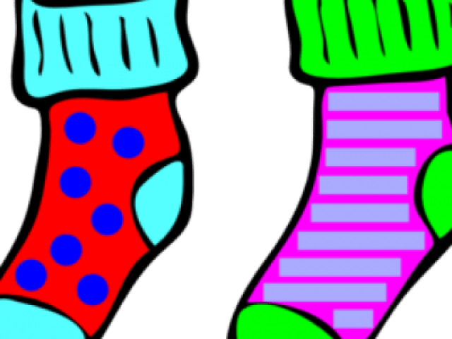 Socks Clipart Odd Socks - Pair Of Socks Cartoon (640x480)