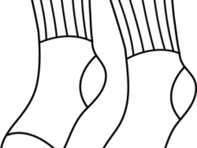 White Clipart Socks - Socks Outline (640x480)