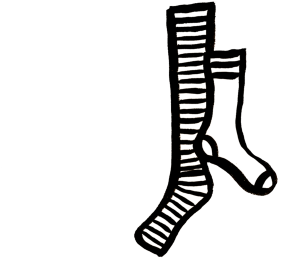 Mismatched Socks Medium Png Mismatching Socks Clipart - Black And White Socks Png Clipart (490x280)