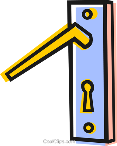 Door Knob Royalty Free Vector Clip Art Illustration - Traffic Sign (385x480)