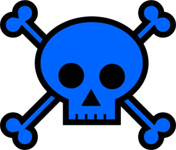Picture Royalty Free Skulls - Blue Skull Clip Art (600x514)
