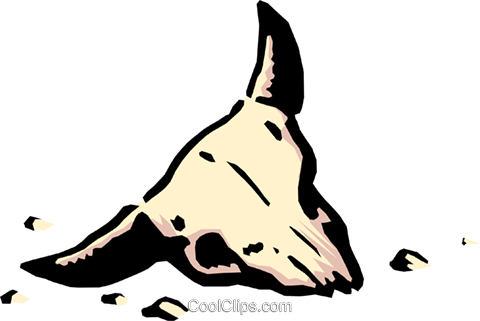 Cow Skull Royalty Free Vector Clip Art Illustration - Great Dane (480x321)