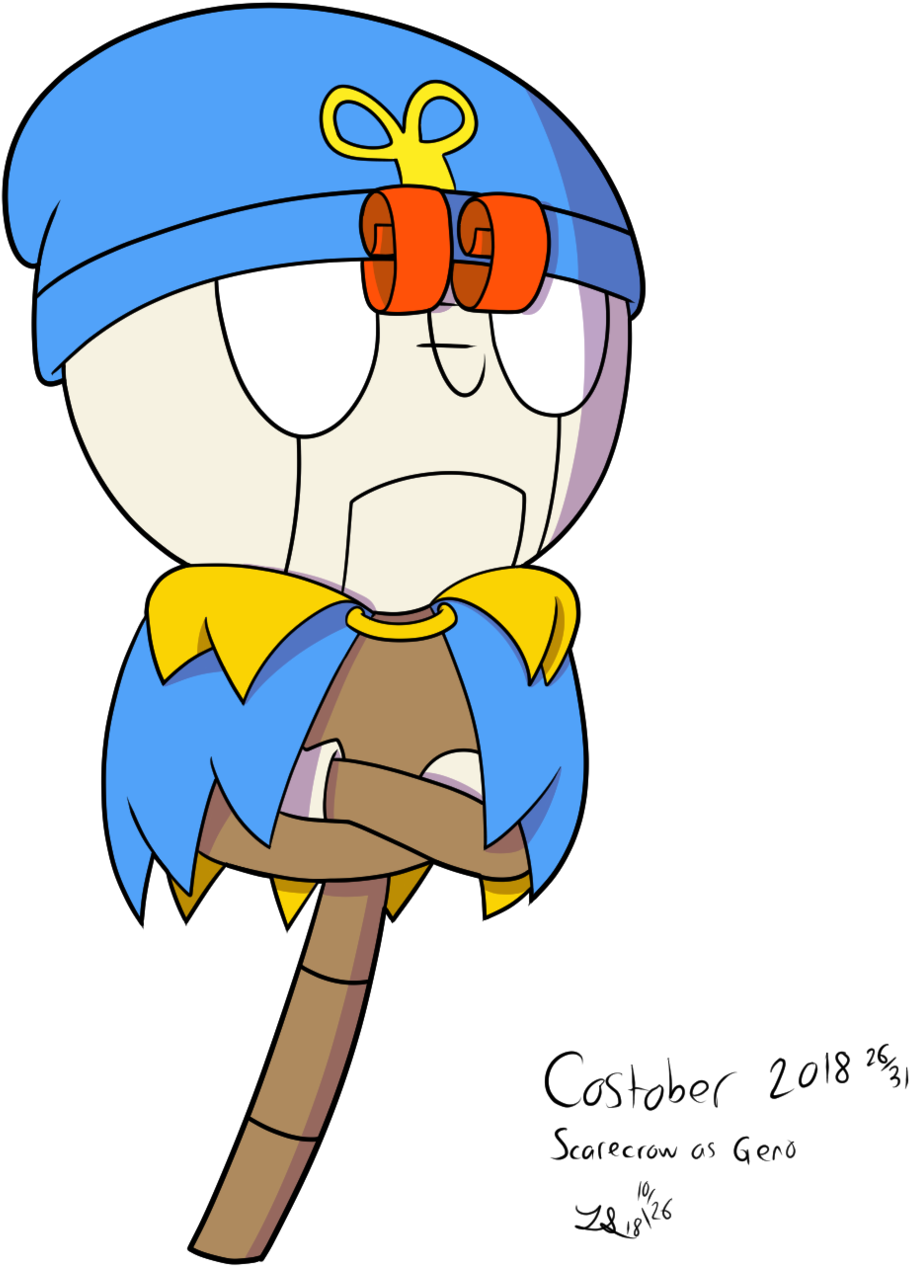 Day 26 Of Costober, Scarecrow As Geno From Super Mario - Cartoon (1280x1280)