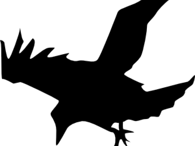 Raven Clipart Design - Raven Silhouette (640x480)