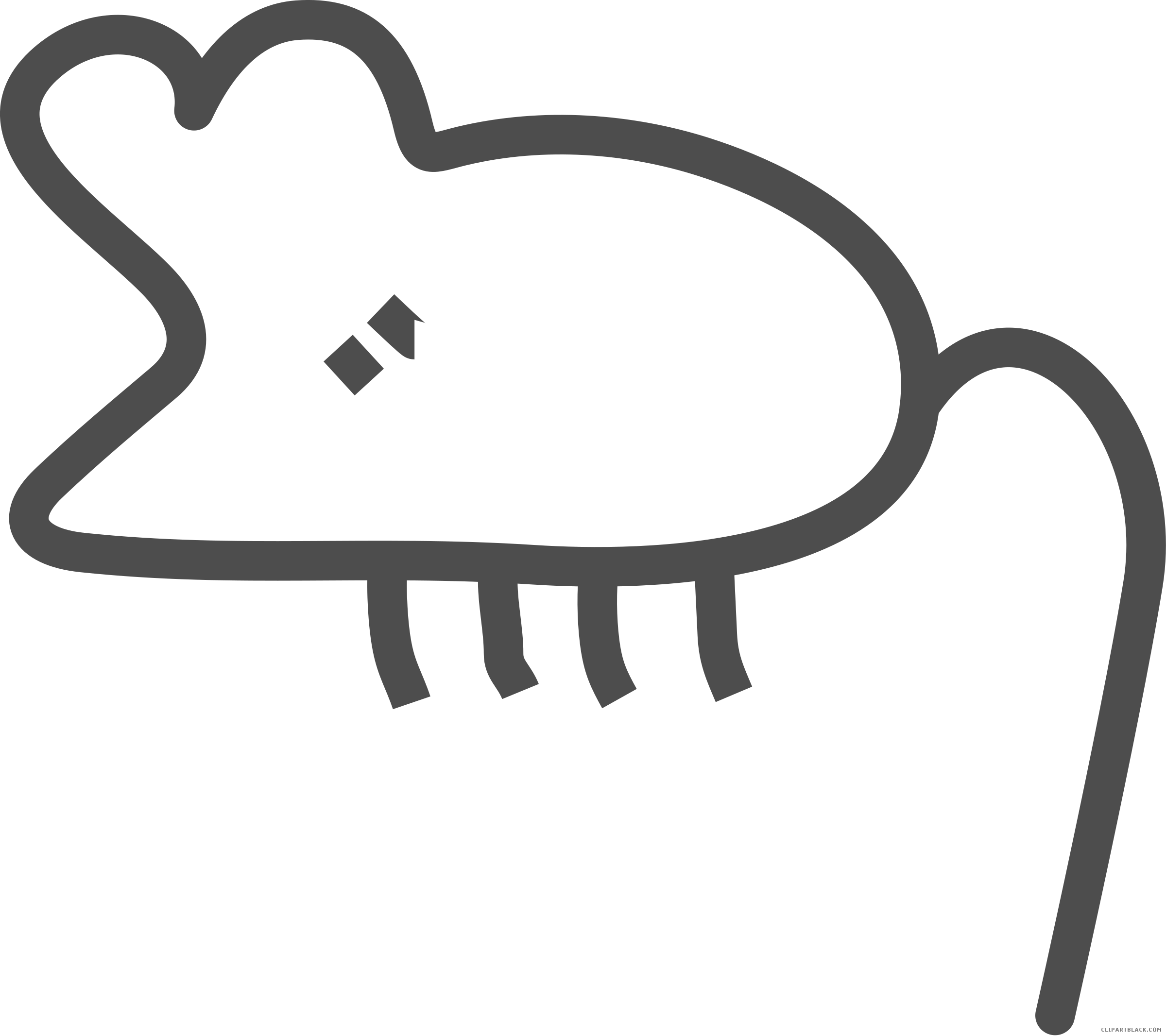 Mouse Animal Free Black White Clipart Images Clipartblack - Graffiti (2400x2133)
