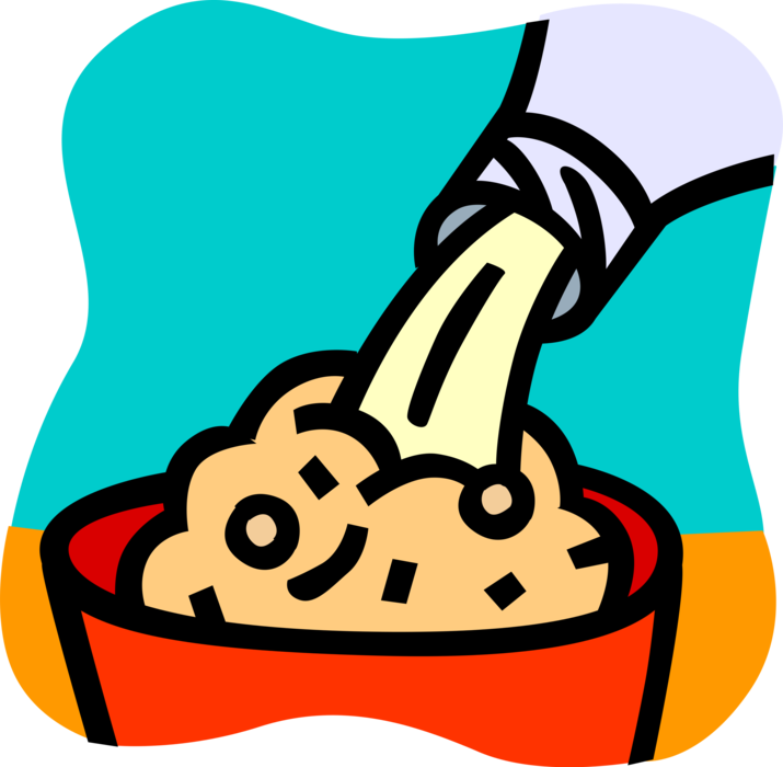 Vector Illustration Of Cold Breakfast Cereal In Bowl - Vector Illustration Of Cold Breakfast Cereal In Bowl (715x700)