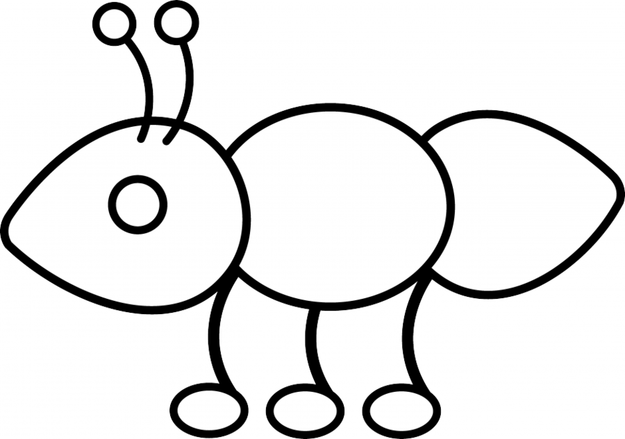 Ant Drawing For Kids Clipart Coloring Pages - Como Desenhar Uma Formiga (900x633)