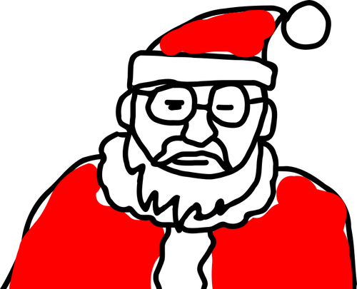 Lazy Clipart Sketch - Santa Claus (500x405)